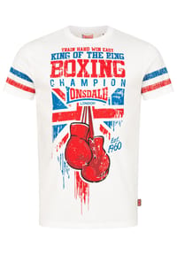 LONSDALE™ - Herren T-Shirt normale Passform CRUGMEER - White/Red/Blue