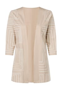 Sieh an! - Long-Shirtjacke - beige-ecru-bedruckt