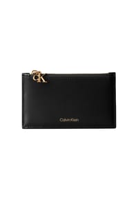 Calvin Klein HARDWARE MONOGRAM - Kartenhalter, Leder - UB1BLACK