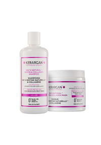 KERARGAN - Volumen-Duo Shampoo & Haarmaske mit Biotin & Kollagen - 2x500ml - weiß