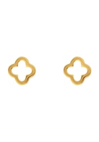 Leaf - Damen Ohrstecker, 925er Silber  - GOLD