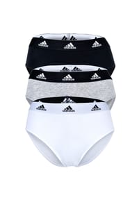 adidas - Damen, Slip, 3er Pack - Bikini 3PK, Unterwäsche, Cotton Stretch, Logo, uni - Schwarz