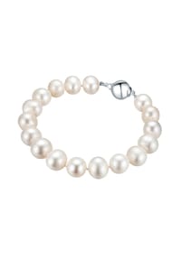 VALERO PEARLS - Damen Armband aus 925/- Sterling Silber in Silber mit Süßwasser-Zuchtperle - weiß