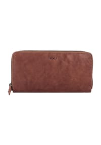 Mika - Geldbörse Leder 19,5 cm - grau-braun
