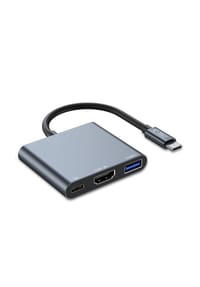 COFI - HUB Tech-Protect V1 3in1 USB-C – USB-A 3.0 / USB-C PD 100 W - Grau 6 x 2,5 x 1 cm