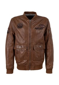 Mauritius LEATHERWEAR - Lederjacke, Pattentaschen, für Herren - 9260  COGNAC