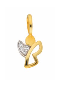 Adelia's - Adelia's Damen Engelanhänger 333 Gold ( 8K ) mit Zirkonia – Goldanhänger Engel - silber