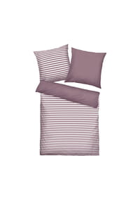 TOM TAILOR - Bettwäsche Set - MEDIUM STRIPES, Renforcé Bettwäsche, Wendemotiv, Baumwolle - Blau/Dunkelblau