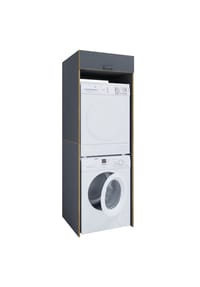 VCM. - Waschmaschinen-Trocknerschrank, Überbauschrank für 2 Geräte mit Klappe und Zusatzfach – Maße Waschmaschinenregal: H. 200 x B. 67 x T. 68 cm, Rislo XXL - Anthrazit