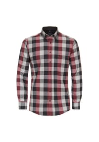 CASAMODA - Herren Freizeithemd kariert Comfort Fit - Dunkelrot