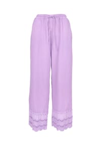 Seasons of April - Stoffhose INES MUSSELIN Musselin Hose mit Lochstickerei und elast. Bund - Butterlemon