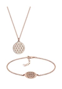 elli. - Schmuckset Lebensblume 925 Sterling Silber - Rosegold