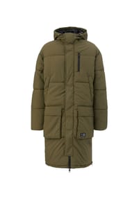 QS - Steppmantel, Kapuze, für Herren - 7969  GREEN