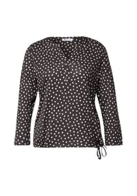 Street One - Shirt, Split-Neck, für Damen - 27874 BLACK COFFEE