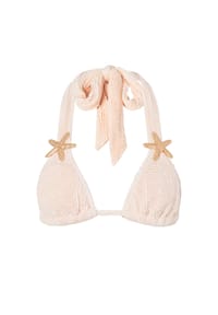 MODA MINX - Bikinioberteil Starfish Scrunch Triangle Top mit tollen Seestern-Elementen - Coconut