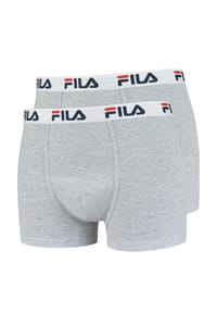 FILA - Herren Boxer Shorts, 2er Pack - Baumwolle, einfarbig - hellgrau