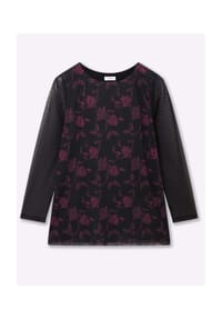 sheego - Langarm-Shirt - schwarz-bedruckt