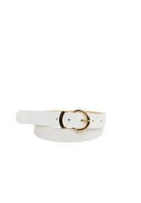 collezione alessandro® - Ledergürtel Elegando 3cm breit, Echt Leder, Made in Italy - weiß