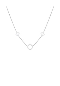 elli. - Halskette Kleeblatt Glück Zirkonia 925 Silber - Gold