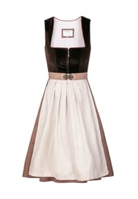 EDELNICE - Midi Dirndl Theresie Samt Braun - braun