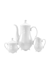 CreaTable - Rokoko Weiss, Kaffeegarnitur 3-tlg - Weiss