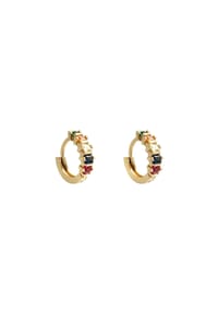 Adelia's - Ohrringe Creolen mit Strass aus Kupfer - goldfarben