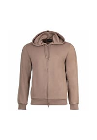 EMPORIO ARMANI - Herren Sweatjacke mit Kapuze - BASIC TERRY, Zipper, Cotton-Mix - Beige