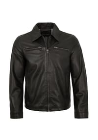 JILANI - Herren Lederjacke Lammnappa voll Anilinleder schwarz - choco
