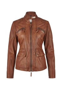 7eleven - Lederjacke SEKANDI mit Zierriegel - Cognac