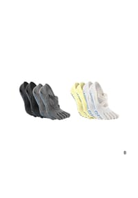 MUNADUNA - 4er-Pack Yoga-Zehensocken mit Doppelkreuz Zehensocken,Anti-Rutsch,Elastisch - Bunt Mix