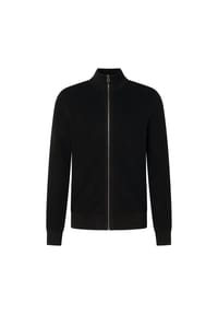 JOOP! JEANS - Herren Strickjacke - Periamo, Grobstrick, Stehkragen-Zip, Baumwolle - Schwarz
