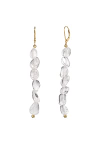 elli. - Ohrringe Ohrhänger Rock Crystal Transparent 925 Sterling Silber - Gold