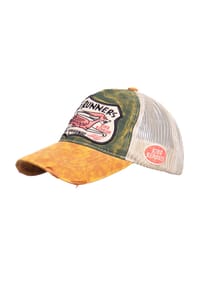 KING KEROSIN - Trucker Cap im Used-Look Road Runners - Braun / olivgrün