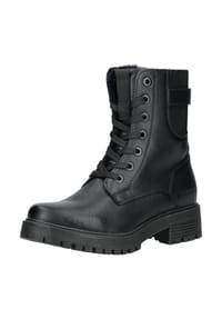 TOM TAILOR - Lederimitat/Textil Stiefelette - Schwarz