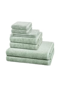 Cawö 2 X Wasch- 2 X Gäste- 2 X Dusch- 2 X Handtuch im Set Pure - Pure - Eukalyptus