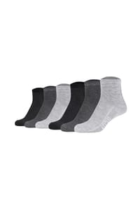 MUSTANG® - Damen Quartersocken, 6er Pack - Casual Organic Cotton Quarter, uni - Grau Mix