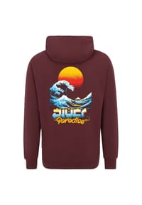 OLDSKULL - Hoodie Retro Pixel Wave Logo Graphic im zeitlosen Retro-Design - Burgundy