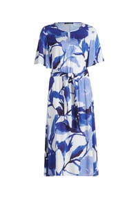 BETTY BARCLAY - Sommerkleid mit Rundhalsausschnitt - Weiß/Blau