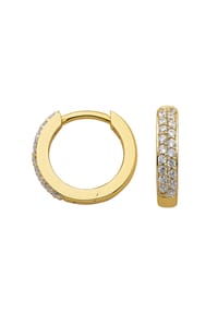 Adelia's - Damen Gold Schmuck 333 Gold Ohrringe  Creolen mit Zirkonia Ø 13,1 mm - gold