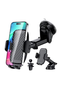 MANIKE - 3-in-1 Auto Handyhalterung für Lüftung, Armaturenbrett & Windschutzscheibe – 360° Drehbar, Ein-Knopf-Release, Universell - Schwarz
