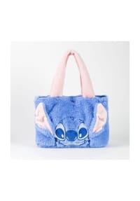 Disney - Lilo & Stitch Shopper Tasche aus Plüsch - Flauschige Einkaufstasche - - Blau 5.0 X 22.0 X 31.0 CM