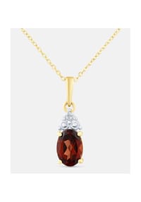 Diamant L'eternel - Kette mit Anhänger, mit Granat, 375 Gelbgold - gold