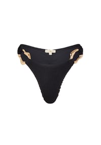 MODA MINX - Bikini-Hose mit dekorativen goldenen Ringen - Black
