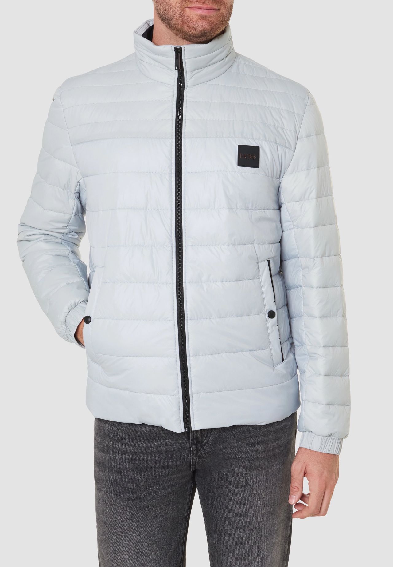 HUGO BOSS Orange Daunenjacke, Stehkragen, Logo-Patch, für Herren | GALERIA