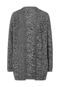 Sieh an! - Long-Strickjacke - bordeaux-ecru-meliert
