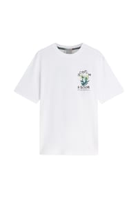 SCOTCH & SODA - Herren T-Shirt - Front & Back Artwork Tee, Regular Fit, Print, Rundhals, Kurzarm, Baumwolle - Weiß