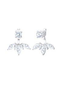 elli. - Ohrringe Floral Ear Jackets Zirkonia 925 Sterling Silber - Silber