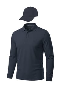normani® - Herren Langarm Poloshirt mit passender Baseballkappe - Beige