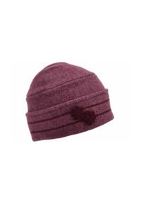 SEEBERGER - Wollmütze, Blume, für Damen - 2425 BURG/ROSEWOOD