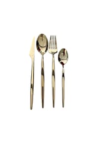 SCHÄFER ELEKTRONIK - 24-tlg. Besteckset in Champagnergold für 6 Personen aus Edelstahl - Champagnergold OneSize